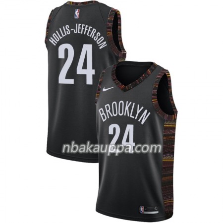 Brooklyn Nets Rondae Hollis-Jefferson 24 2018-19 Nike City Edition Musta Pelipaidat Swingman - Miesten